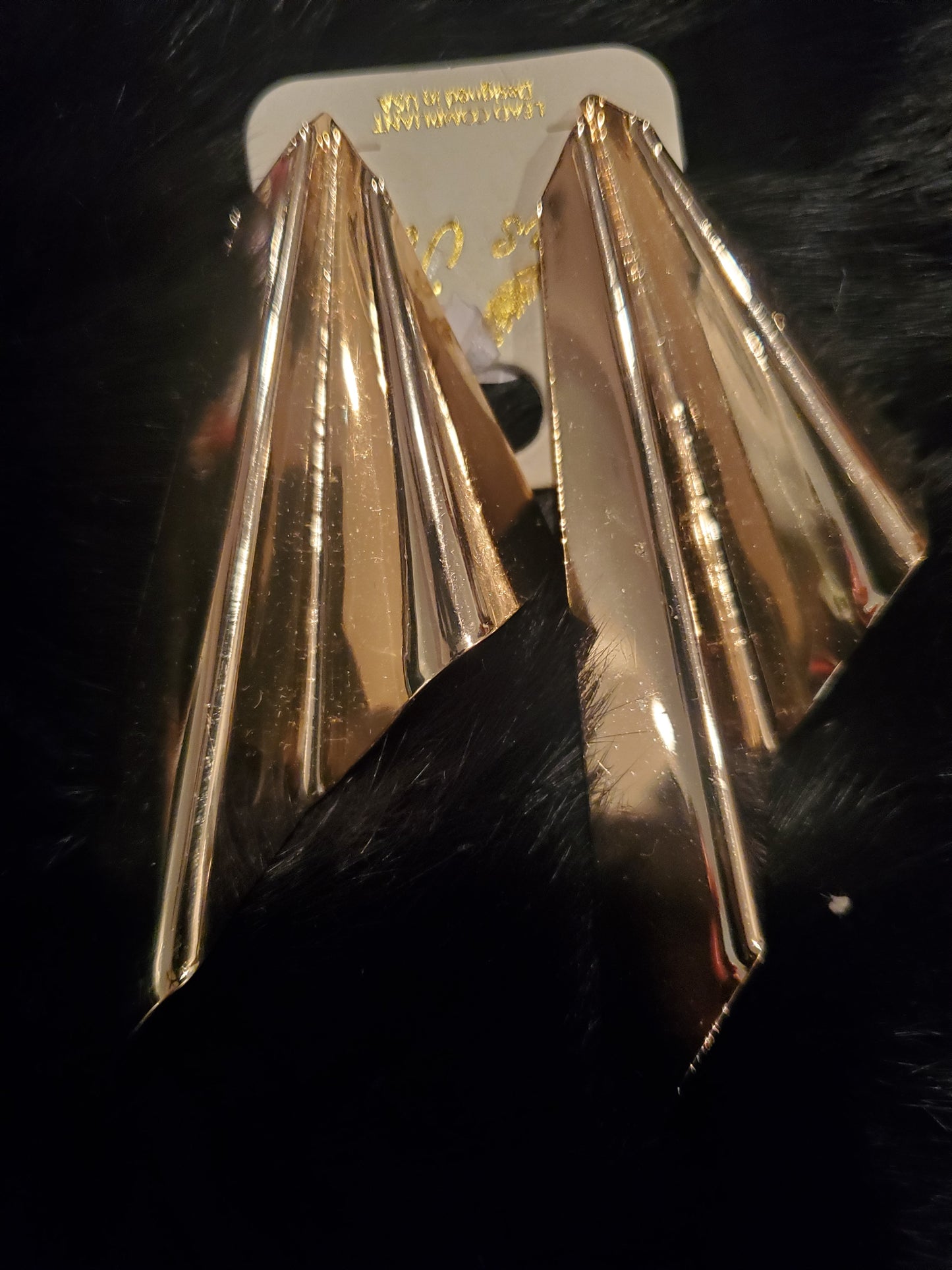Gold Panel Earrings (pierced)