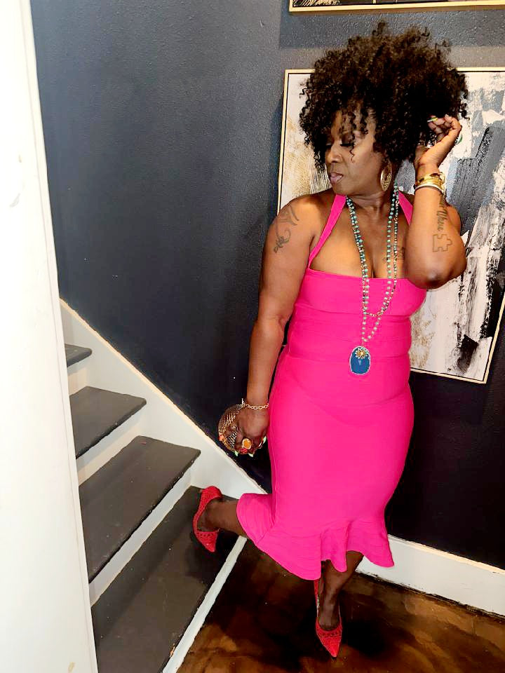 Hot Pink Bandage Dress