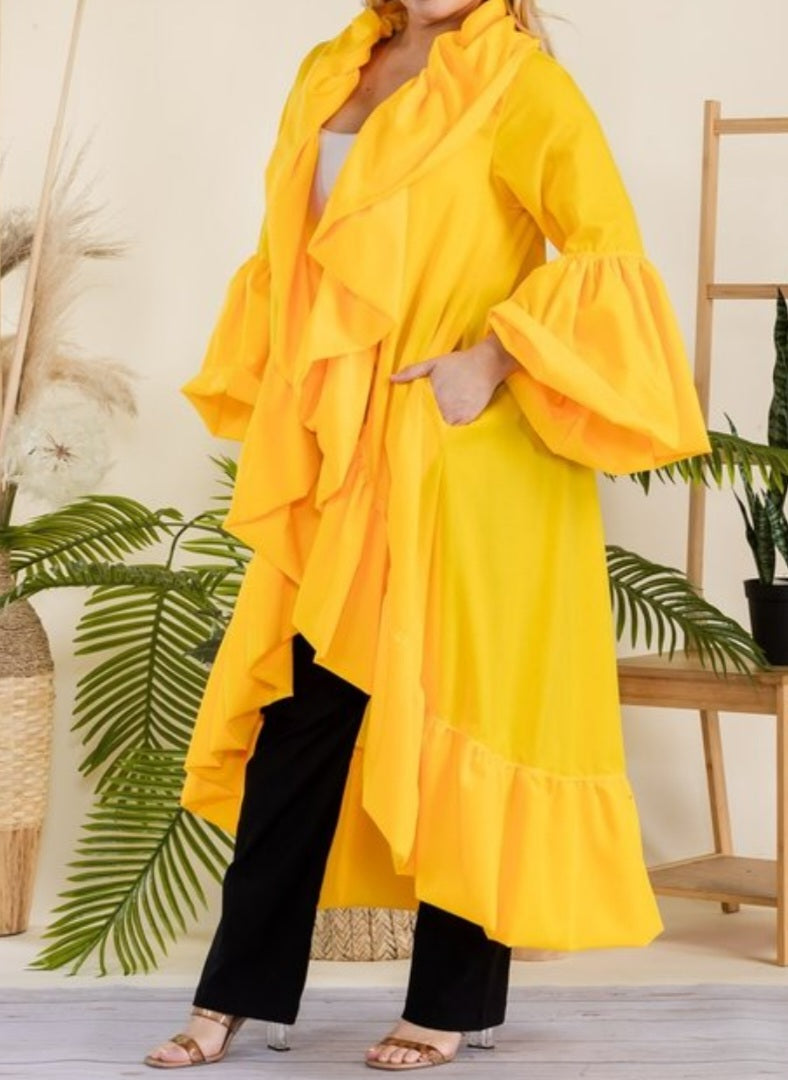 Kelly Green or Yellow Ruffle Me Jacket