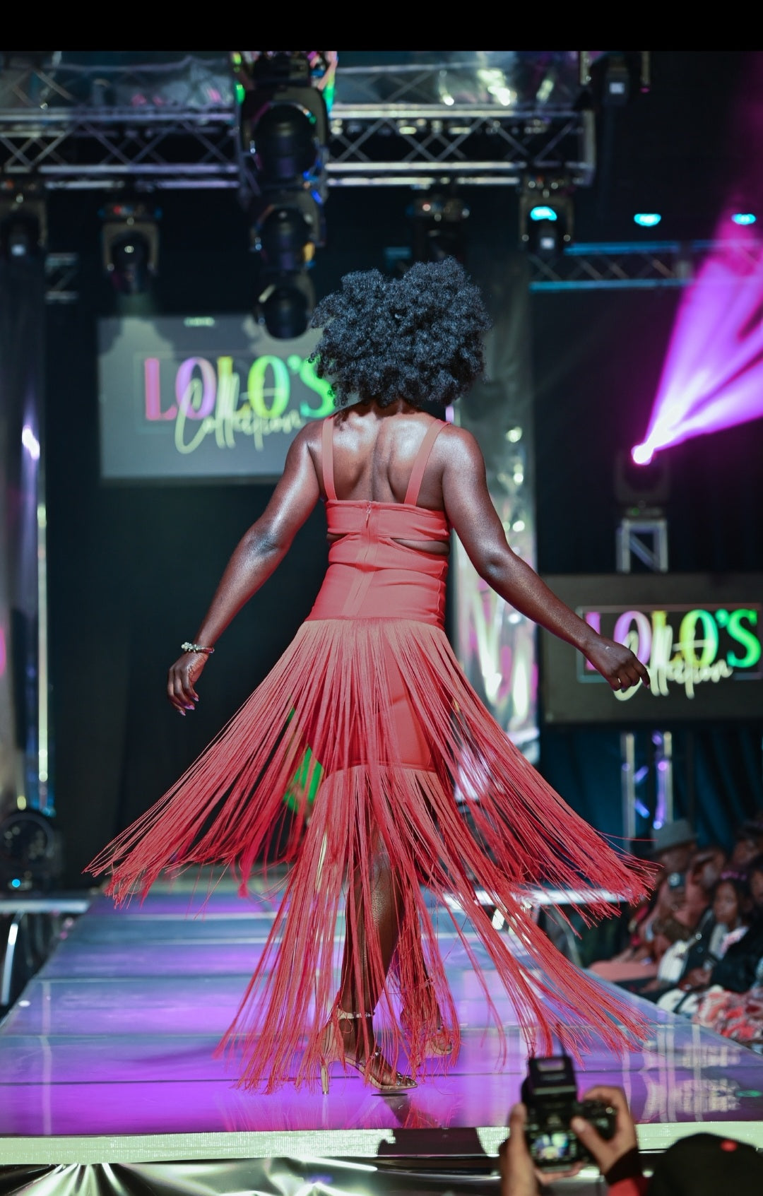 Orange Fringe Bandage Dress